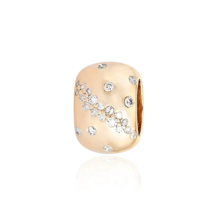 Scattered Diamonds Loop Gold Charm Alev Collection Charm Necklaces