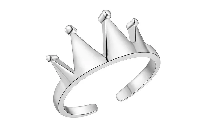Silver Plated Charming Crown Shape RingAdjustable sparklingselections Rings Silver Plated Charming Crown Shape RingAdjustable sparklingselections Rings