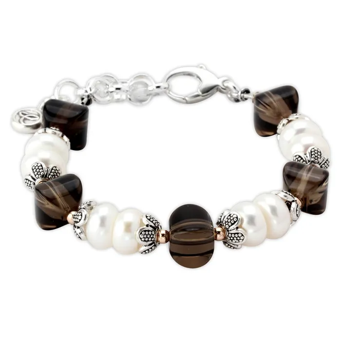 Smoky Quartz and Pearl Bracelet343162 Elisa Ilana Bracelets