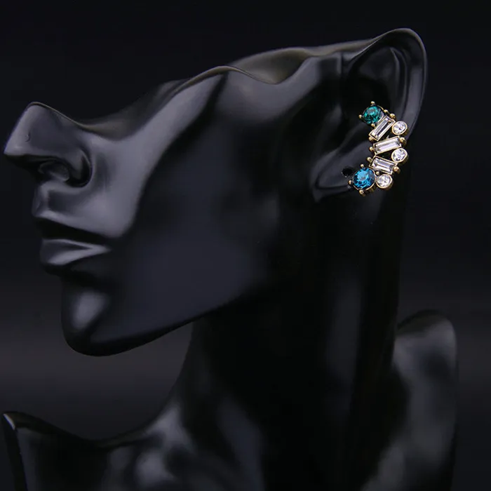 sparklingselections Earrings Crystal Blue Ear Stud Statement Earrings sparklingselections Earrings Crystal Blue Ear Stud Statement Earrings