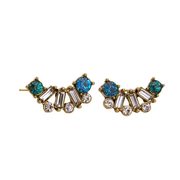 sparklingselections Earrings Crystal Blue Ear Stud Statement Earrings sparklingselections Earrings Crystal Blue Ear Stud Statement Earrings