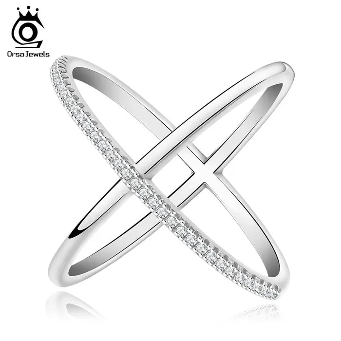 sparklingselections Rings ORSA JEWELS 2017 Newest Design Infinity Ring with 36 Pieces Micro Paved CZ Fashion Women Silver Color Rings Wholesale OR66 sparklingselections Rings ORSA JEWELS 2017 Newest Design Infinity Ring with 36 Pieces Micro Paved CZ Fashion Women Silver Color Rings Wholesale OR66