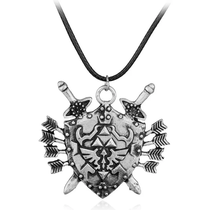 sparklingselections Shield Rope Leather Pendant Necklace Necklaces