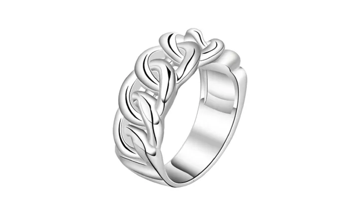 sparklingselections Women Silver Plated Wedding Charm Rings Charm Necklaces