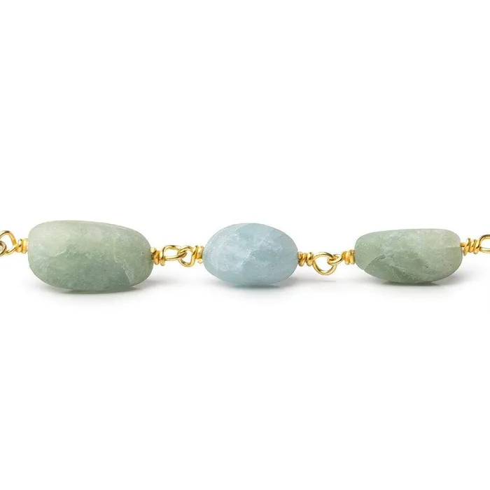 10x8mm Frosted Aquamarine plain nugget Gold plated Chain Beadsofcambaycom PreStyled Sets 10x8mm Frosted Aquamarine plain nugget Gold plated Chain Beadsofcambaycom PreStyled Sets