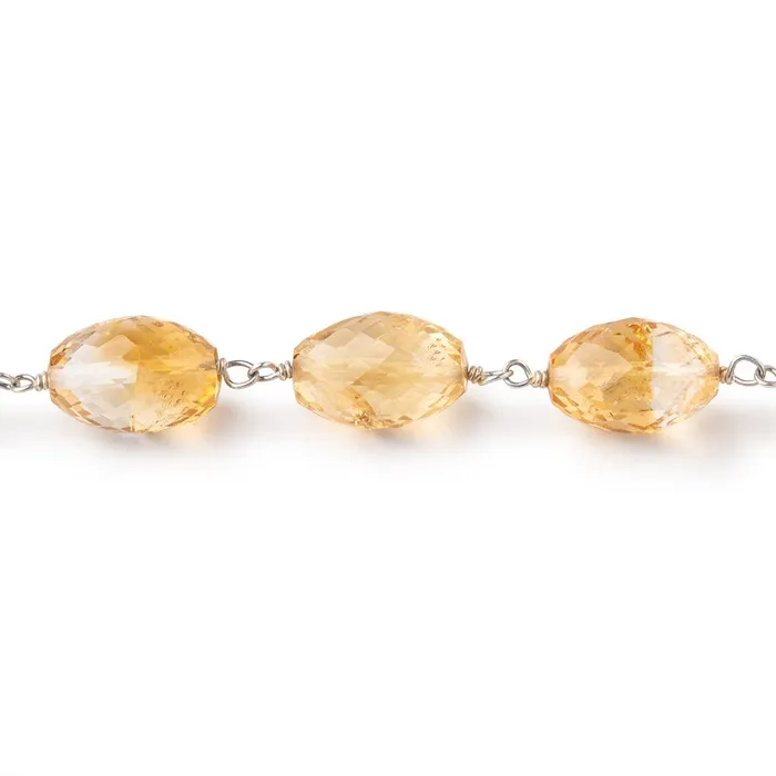 12x8mm Citrine Faceted Olive Beads on 925 Silver Chain Beadsofcambaycom Necklaces 12x8mm Citrine Faceted Olive Beads on 925 Silver Chain Beadsofcambaycom Necklaces