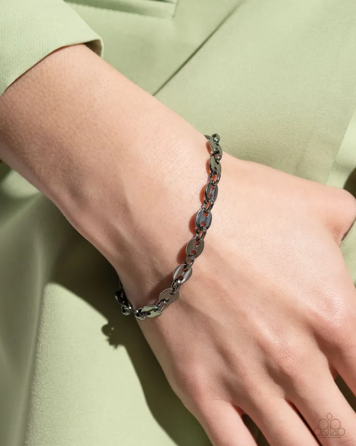 Abstract Advocate Black Necklace and Bracelet Set Jewelry by Bretta Paparazzi Accessories Necklaces