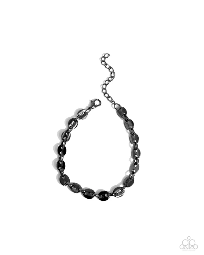 Abstract Advocate Black Necklace and Bracelet Set Jewelry by Bretta Paparazzi Accessories Necklaces