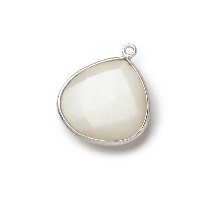Beadsofcambaycom Necklaces 22mm Silver 925 Bezel White Moonstone Heart Pendant 1 piece Beadsofcambaycom Necklaces 22mm Silver 925 Bezel White Moonstone Heart Pendant 1 piece