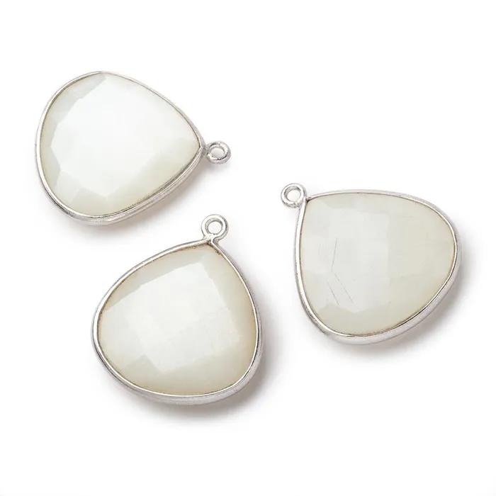 Beadsofcambaycom Necklaces 22mm Silver 925 Bezel White Moonstone Heart Pendant 1 piece Beadsofcambaycom Necklaces 22mm Silver 925 Bezel White Moonstone Heart Pendant 1 piece