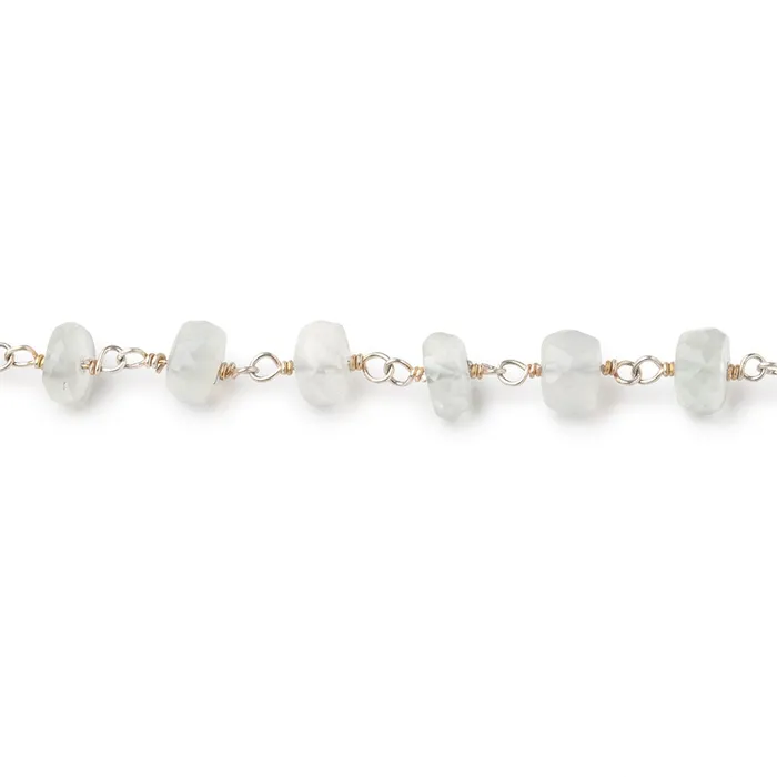 Beadsofcambaycom Necklaces 555mm Ceylon Moonstone faceted rondelles on 925 Sterling Silver Chain Beadsofcambaycom Necklaces 555mm Ceylon Moonstone faceted rondelles on 925 Sterling Silver Chain