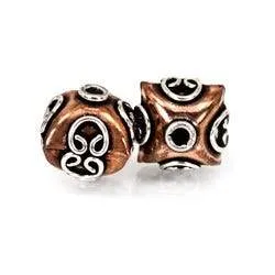 Beadsofcambaycom Rings 12mm Copper and Sterling Silver Beads 2 pieces