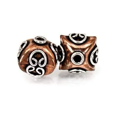Beadsofcambaycom Rings 12mm Copper and Sterling Silver Beads 2 pieces Beadsofcambaycom Rings 12mm Copper and Sterling Silver Beads 2 pieces