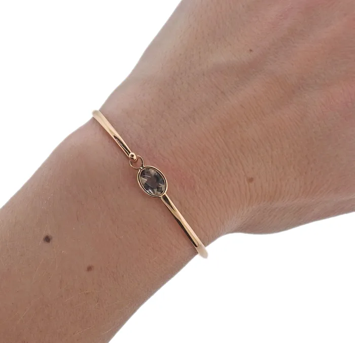Bracelets Georg Jensen Georg Jensen Savannah 18k Gold Smokey Quartz Bracelet 1506