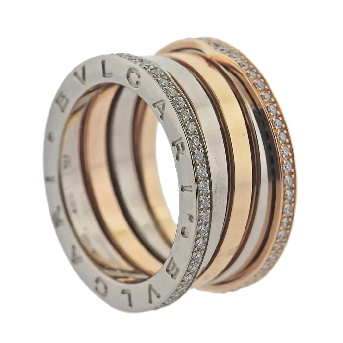 Bvlgari Rings Bulgari BZero1 Diamond Tri Color Gold Ring