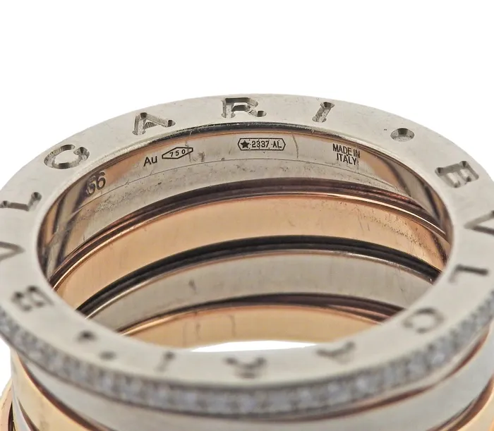 Bvlgari Rings Bulgari BZero1 Diamond Tri Color Gold Ring