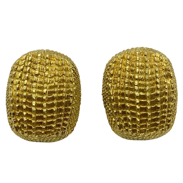 David Webb David Webb 18K Yellow Gold Armadillo Style Earrings Earrings