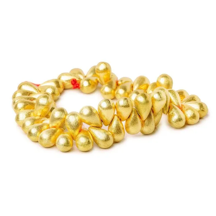 Earrings Beadsofcambaycom 12x7mm 22kt Gold plated Brushed Tear Drop Beads 8 inch 45 pieces Earrings Beadsofcambaycom 12x7mm 22kt Gold plated Brushed Tear Drop Beads 8 inch 45 pieces