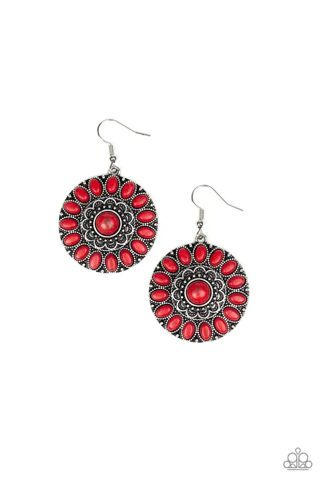 Earrings Desert Palette Red Earrings Jewelry by Bretta Paparazzi Accessories