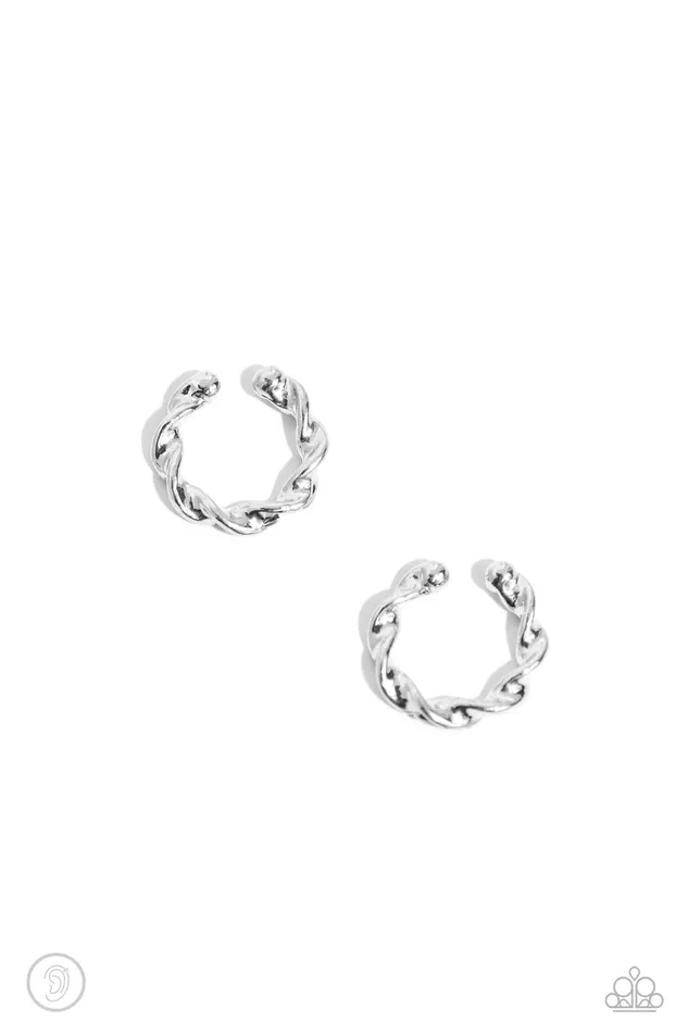 Earrings Paparazzi Accessories Hey Hot CUFF Silver Ear Cuff Jewelry by Bretta