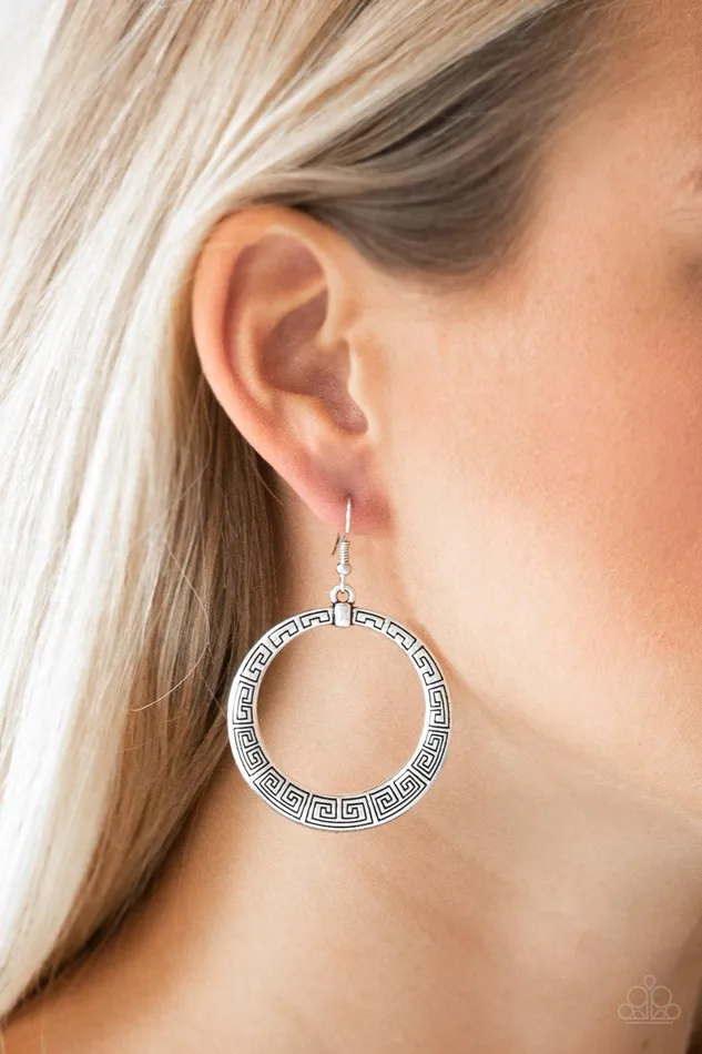 Earrings Paparazzi Accessories Mayan Mantra Silver Earrings Jewelry by Bretta