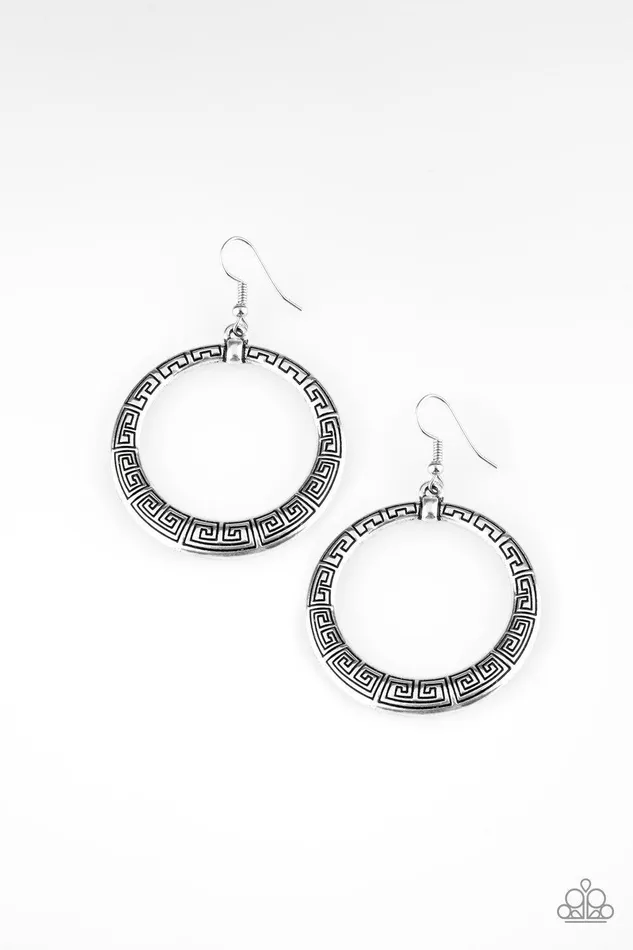 Earrings Paparazzi Accessories Mayan Mantra Silver Earrings Jewelry by Bretta