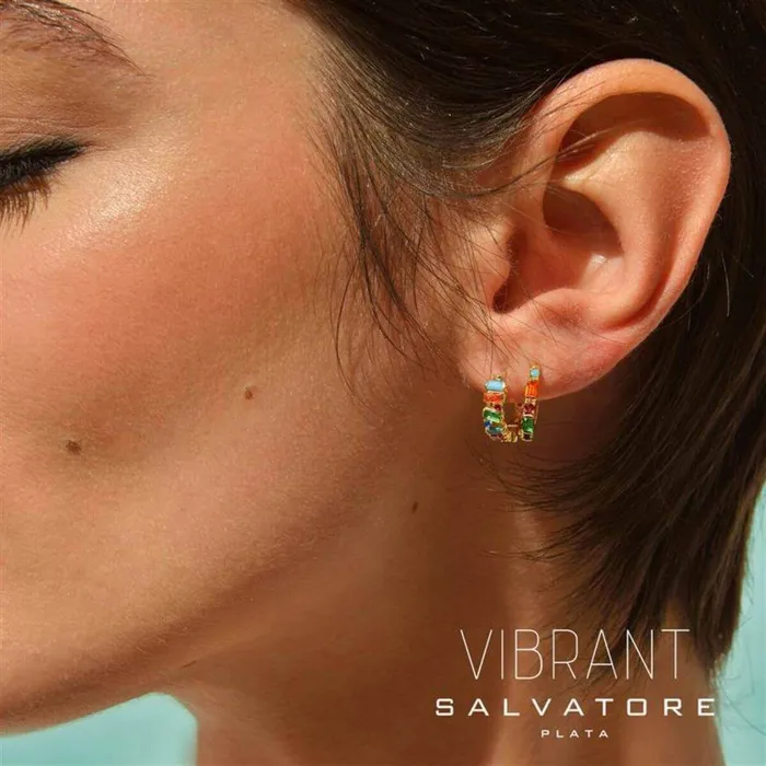 Earrings Salvatore Plata Womens silver earrings rings with gold plating and colored zircons Salvatore Plata VIBRANT Earrings Salvatore Plata Womens silver earrings rings with gold plating and colored zircons Salvatore Plata VIBRANT