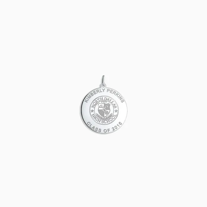 Engravable 1 inch Sterling Silver Custom Graduation Disc Charm Pendant Sandy Steven Engravers Necklaces Engravable 1 inch Sterling Silver Custom Graduation Disc Charm Pendant Sandy Steven Engravers Necklaces