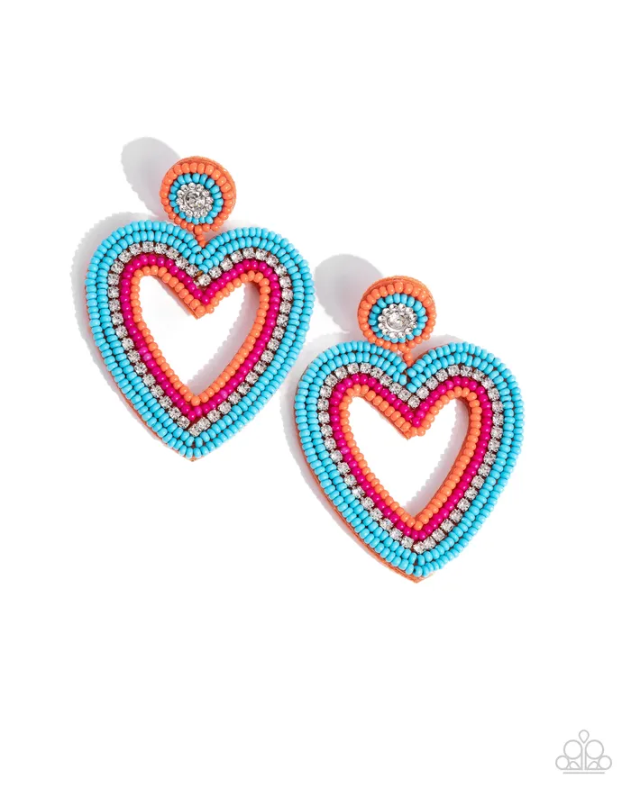 Headfirst Heart Orange Heart Jewelry by Bretta Paparazzi Accessories Necklaces