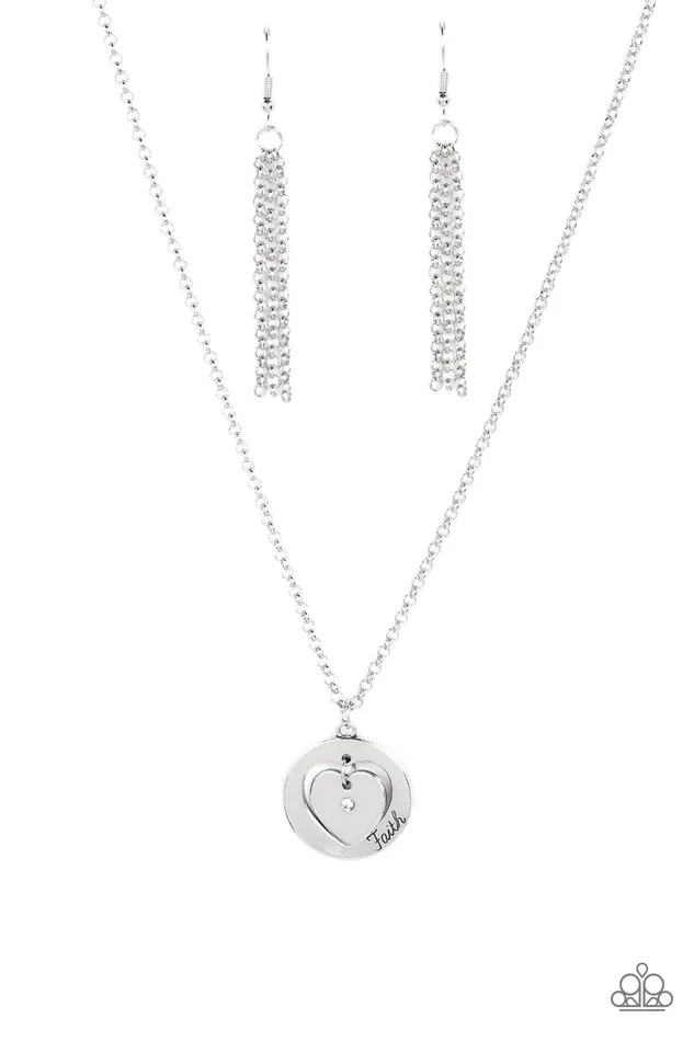Heart Full of Faith White Necklace Jewelry by Bretta Paparazzi Accessories Necklaces