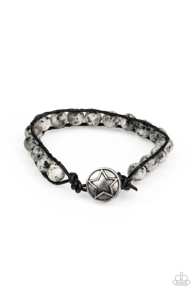 Homespun Stones White Bracelet Jewelry by Bretta Paparazzi Accessories Bracelets