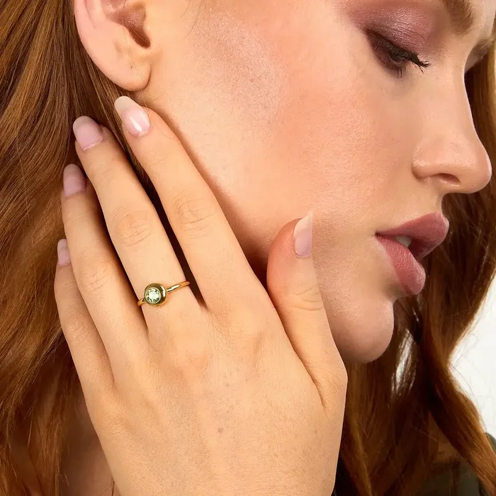 Morellato Womens silver ring with yellow gold plating and peridot Morellato Eternal Treasures Rings