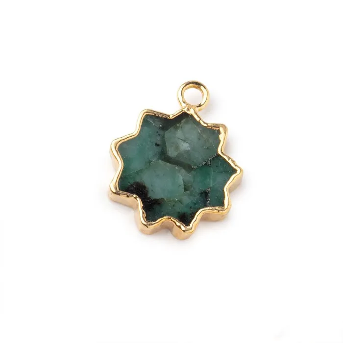 Necklaces Beadsofcambaycom 1314mm Gold Leafed Emerald Star Burst Focal Pendant 1 piece Necklaces Beadsofcambaycom 1314mm Gold Leafed Emerald Star Burst Focal Pendant 1 piece