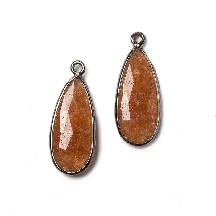 Necklaces Beadsofcambaycom 23x11mm Oxidized Silver Bezeled Peach Orange Aventurine Pear Pendant Set of 2 Necklaces Beadsofcambaycom 23x11mm Oxidized Silver Bezeled Peach Orange Aventurine Pear Pendant Set of 2