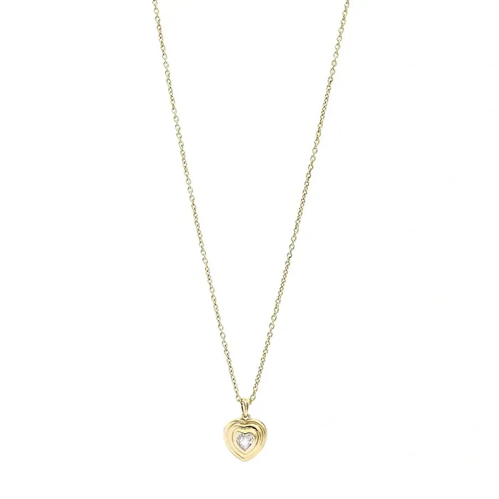 Necklaces Chiara Ferragni Womens gold necklace with heart and zircon stone Chiara Ferragni Bold Necklaces Chiara Ferragni Womens gold necklace with heart and zircon stone Chiara Ferragni Bold