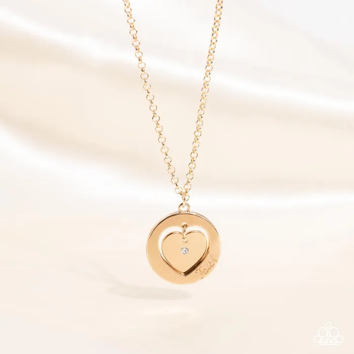 Necklaces Heart Full of Faith Gold Necklace Jewelry by Bretta Paparazzi Accessories