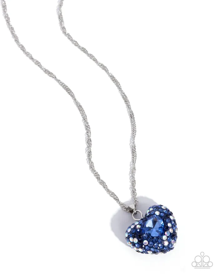 Necklaces Paparazzi Accessories Best Of My Heart Blue Heart Necklace Jewelry by Bretta
