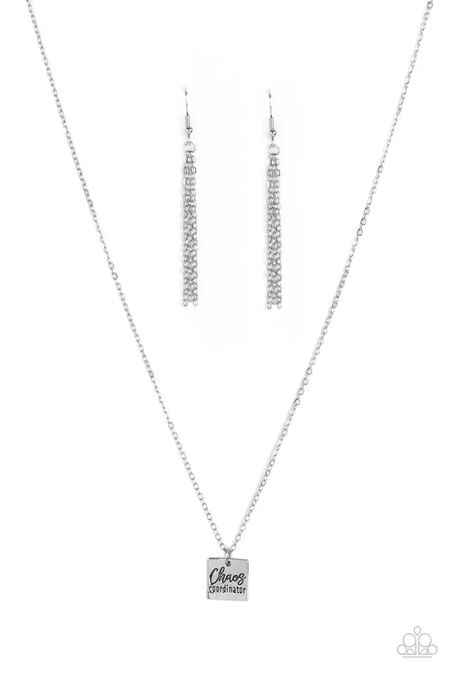 Necklaces Paparazzi Accessories Chaos Coordinator Silver Necklace Jewelry by Bretta