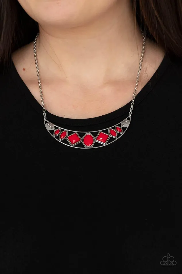 Necklaces Paparazzi Accessories Emblazoned Era Red Necklace Jewelry by Bretta