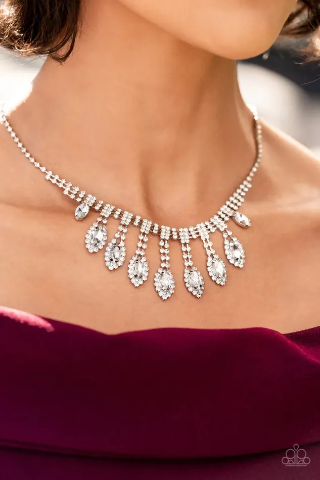 Necklaces Paparazzi Accessories Reigning Romance White Necklace Jewelry by Bretta Necklaces Paparazzi Accessories Reigning Romance White Necklace Jewelry by Bretta