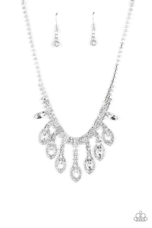 Necklaces Paparazzi Accessories Reigning Romance White Necklace Jewelry by Bretta Necklaces Paparazzi Accessories Reigning Romance White Necklace Jewelry by Bretta