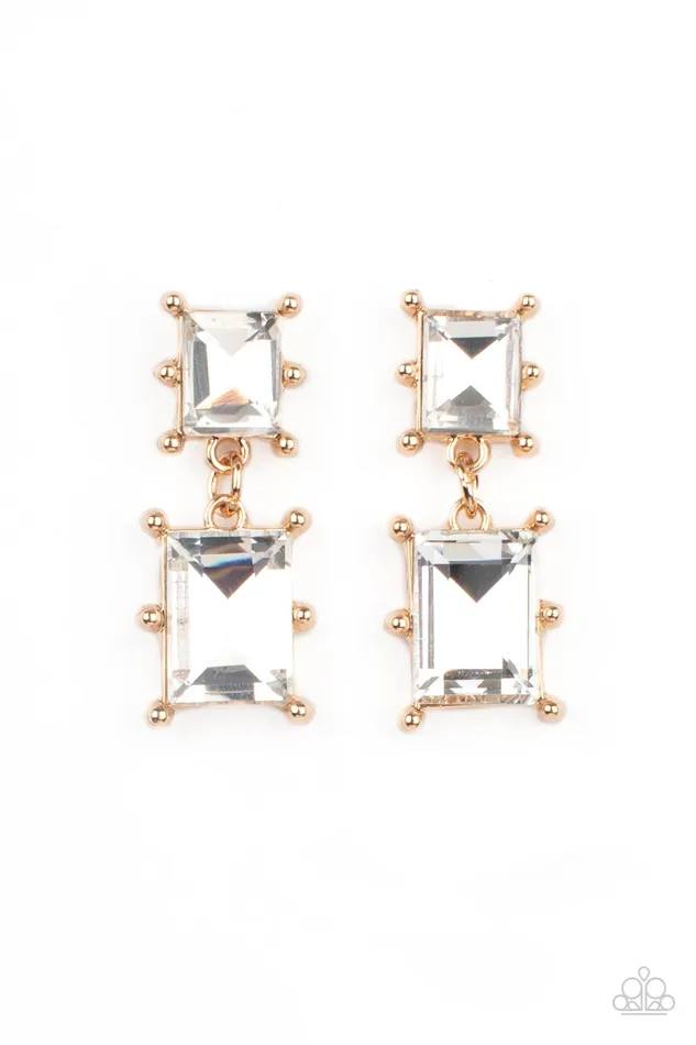 Paparazzi Accessories Cosmic Queen Gold Earrings Jewelry by Bretta Earrings