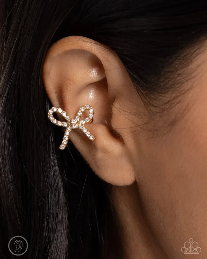 Paparazzi Accessories Earrings Convincing Charm Gold Ear Cuff Jewelry by Bretta