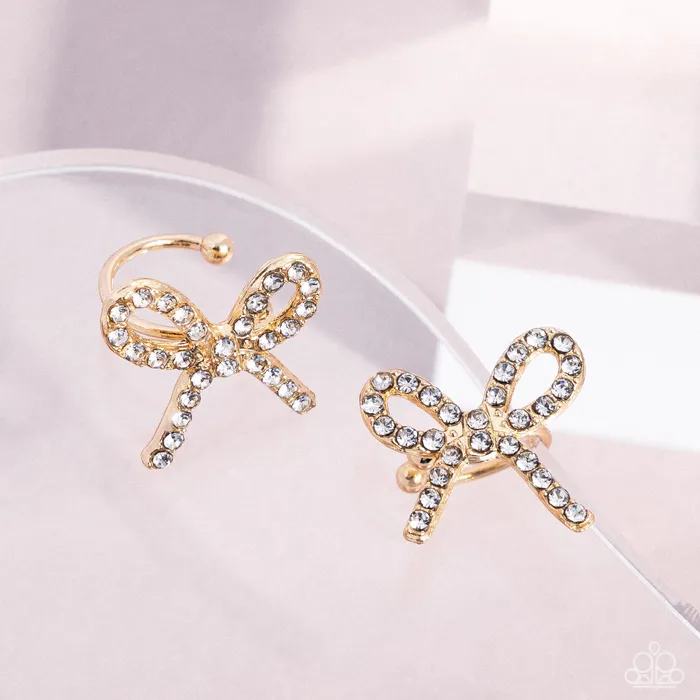 Paparazzi Accessories Earrings Convincing Charm Gold Ear Cuff Jewelry by Bretta