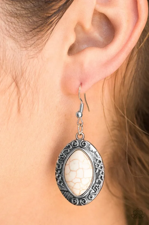 Paparazzi Accessories Earrings Desert Harvest White Earrings Jewelry by Bretta