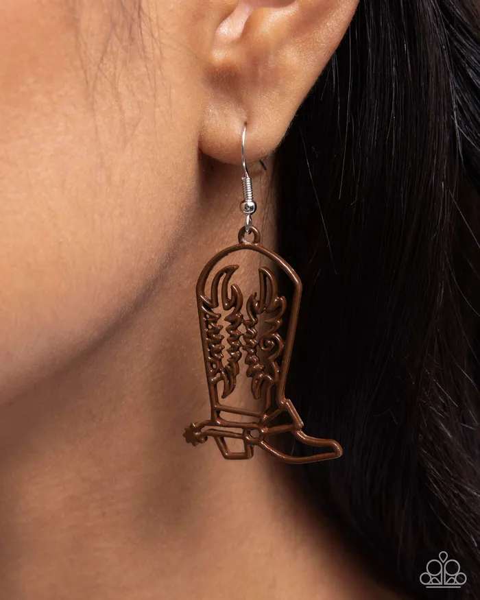 Paparazzi Accessories Earrings Given the Boot Brown Earrings Jewelry by Bretta