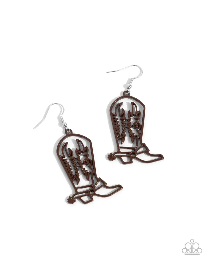 Paparazzi Accessories Earrings Given the Boot Brown Earrings Jewelry by Bretta
