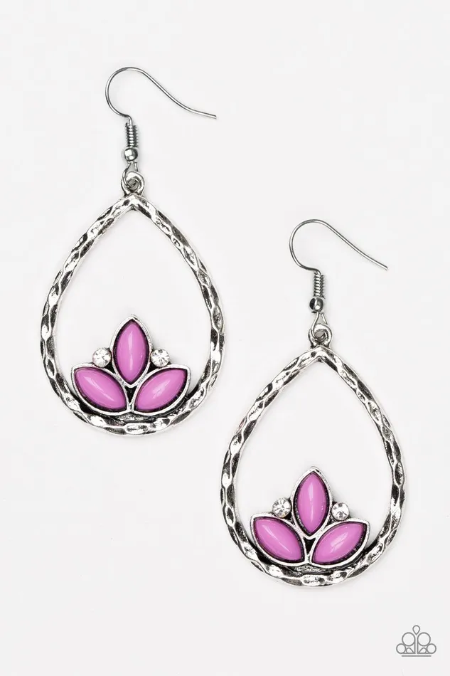 Paparazzi Accessories Earrings Lotus Laguna Purple Earrings Jewelry by Bretta
