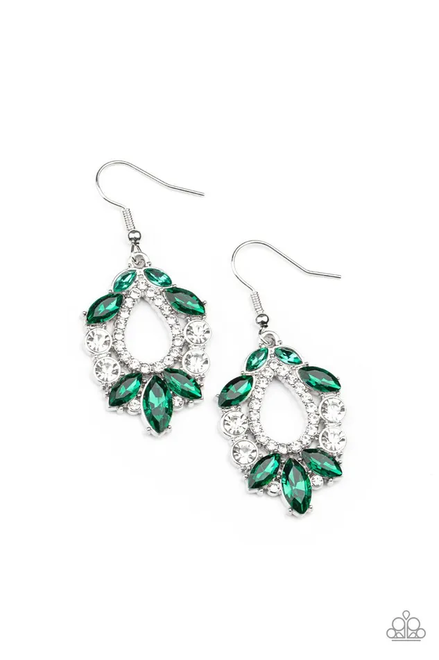 Paparazzi Accessories Earrings New Age Noble Green Earrings Jewelry by Bretta