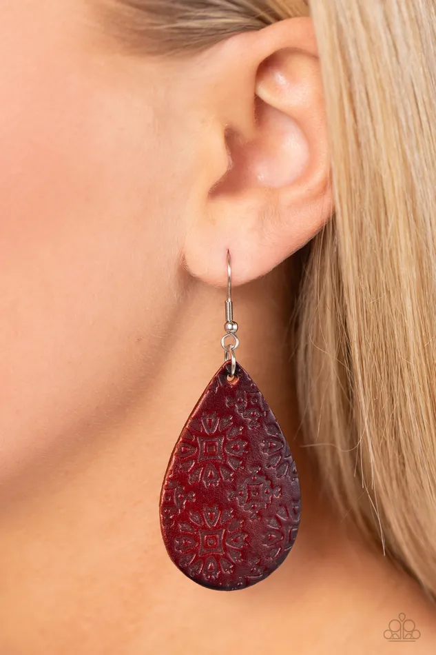 Paparazzi Accessories Earrings Stylishly Subtropical Brown Earrings Jewelry by Bretta